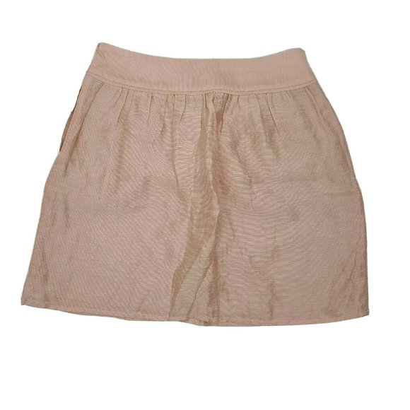 Ann Taylor Loft Skirt Womens Size 2 Solid Pink Shimmery Linen Blend Side Zip - Picture 5 of 5